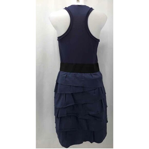NWT BCBGMAXAZRIA Navy Blue Ruffle Tiered Dress Size L MSRP $218 - Picture 2 of 6